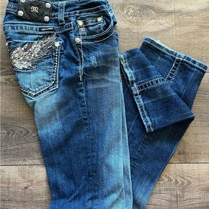 Miss Me dark wash boot cut jeans; Size: 28; Inseam: 34; Style: JP5474B2.